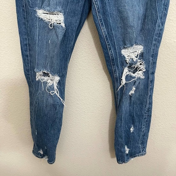 Abercrombie & Fitch Curve Love High Rise Distressed Mom Jeans Medium Wash 25 / 0 - Picture 8 of 12